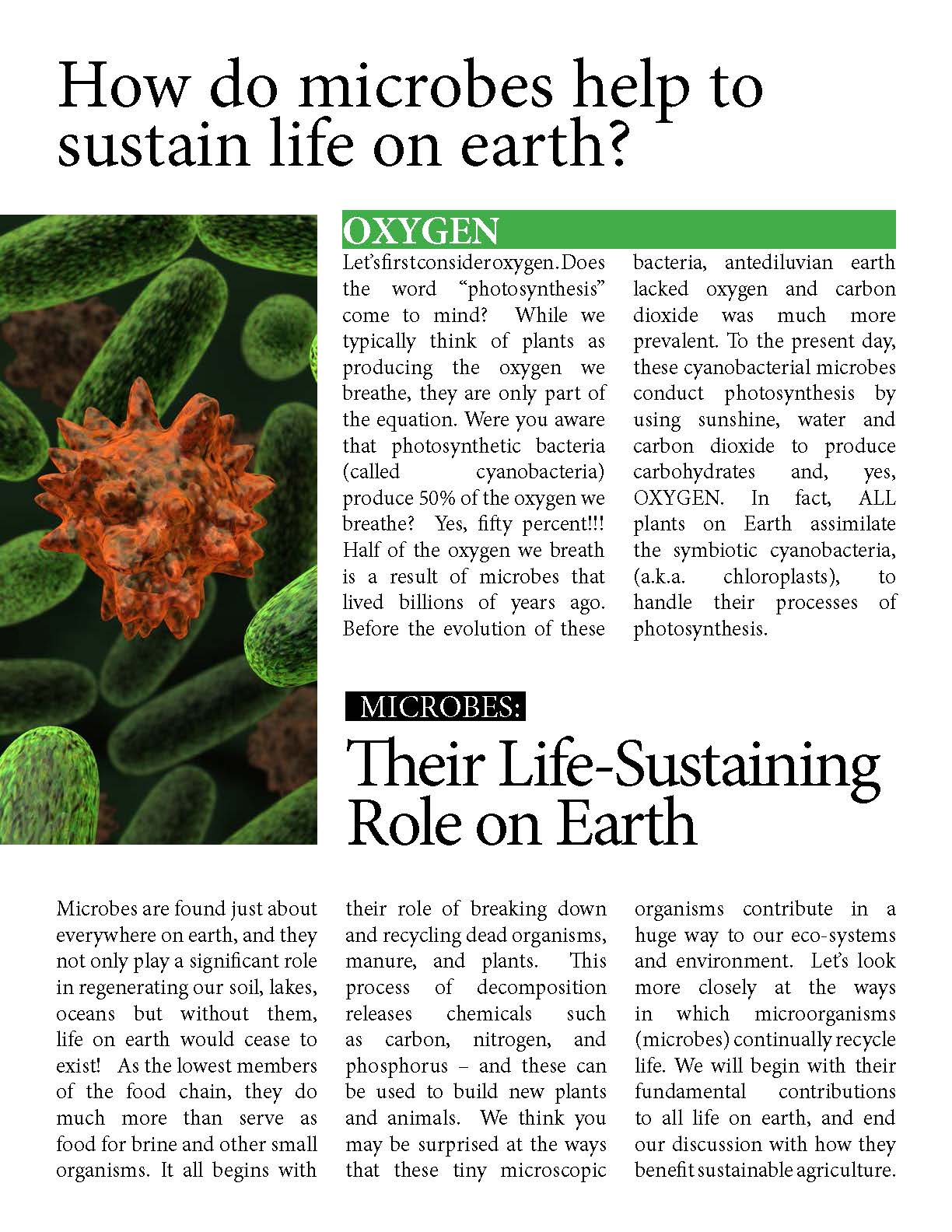 Microbes Role On Earth_2_Page_1 Microbes Role On Earth